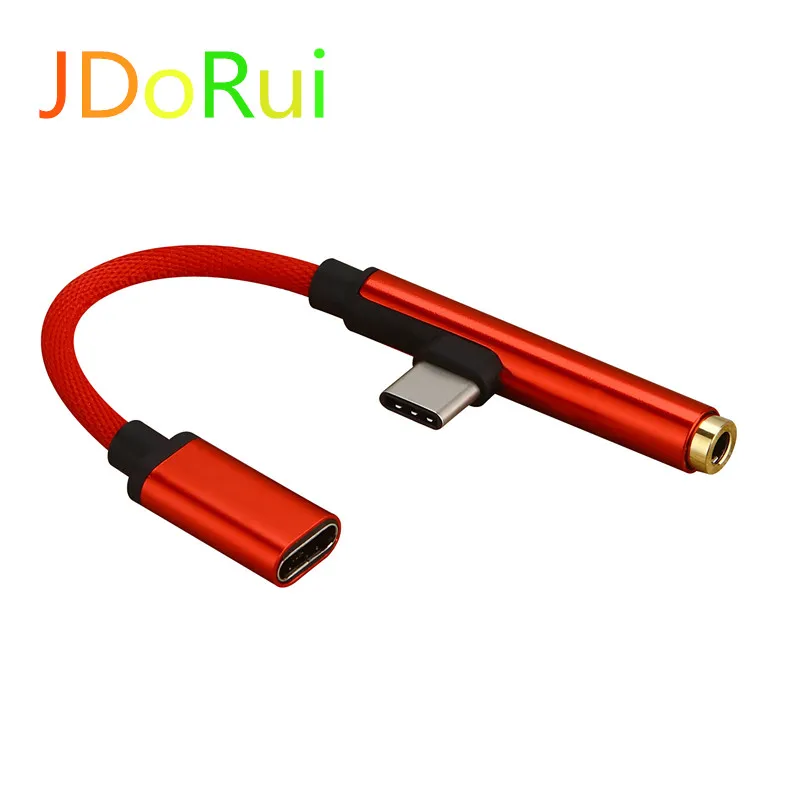 JDoRui 2 в 1 USB 3 Тип C аудио кабель 5 мм Jack адаптер конвертер удлинитель для Letv Xiaomi