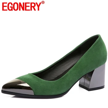 EGONERY office women pumps genuine leather 5cm med heels career 2019 summer pointed toe black green woman shoes plus size 33-43
EGONERY office women pumps genuine leather 5cm med heels career 2019 summer pointed toe black green woman shoes plus size 33-43