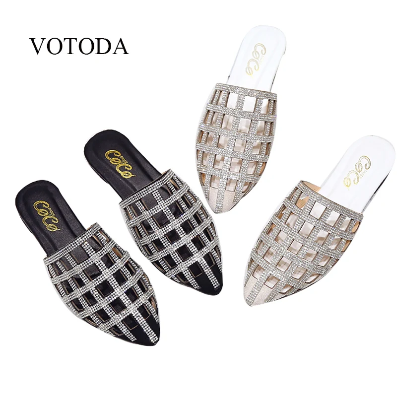 VOTODA 2019 New Ladies Pointed Rhinestone Hollow Slippers Women Casual Bling Flat Sandals Holiday Shiny Comfortable Slides Hot
VOTODA 2019 New Ladies Pointed Rhinestone Hollow Slippers Women Casual Bling Flat Sandals Holiday Shiny Comfortable Slides Hot