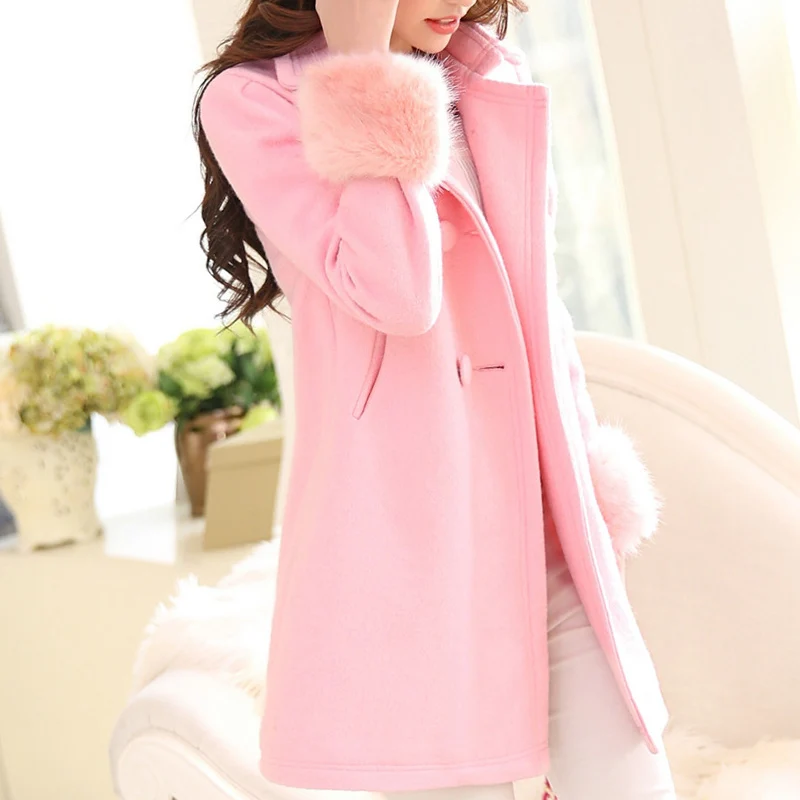 New Design Nice spring/winter Woolen Overcoat Women Fur Long Sleeve Double Breasted Blue Red Pink Wool Coat And Jacket S2525
New Design Nice spring/winter Woolen Overcoat Women Fur Long Sleeve Double Breasted Blue Red Pink Wool Coat And Jacket S2525