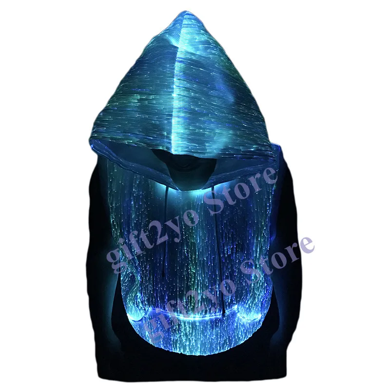 Fiber Optic Light up Sleeveless Costume Pullover Hoodie Luminous Glow Hooded Vest T Shirt Sweatshirt LED Clothing for Club Party
Fiber Optic Light up Sleeveless Costume Pullover Hoodie Luminous Glow Hooded Vest T Shirt Sweatshirt LED Clothing for Club Party