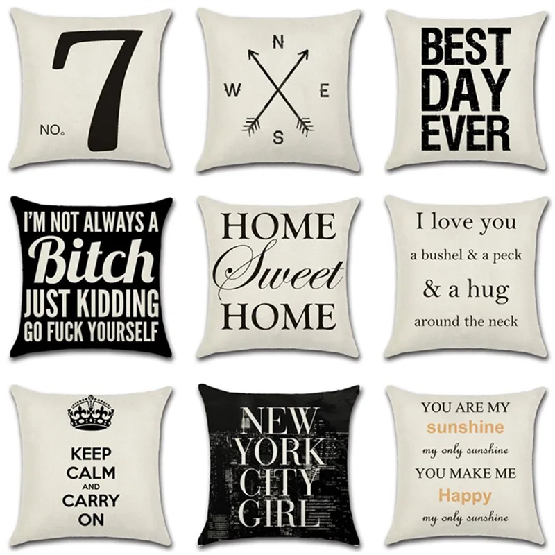 2018 New Sentences Words Pillow Cotton Linen Love Family Romantic Home Decor Throw Pillowcases Gifts Morden Sofa Seat Cushion
2018 New Sentences Words Pillow Cotton Linen Love Family Romantic Home Decor Throw Pillowcases Gifts Morden Sofa Seat Cushion