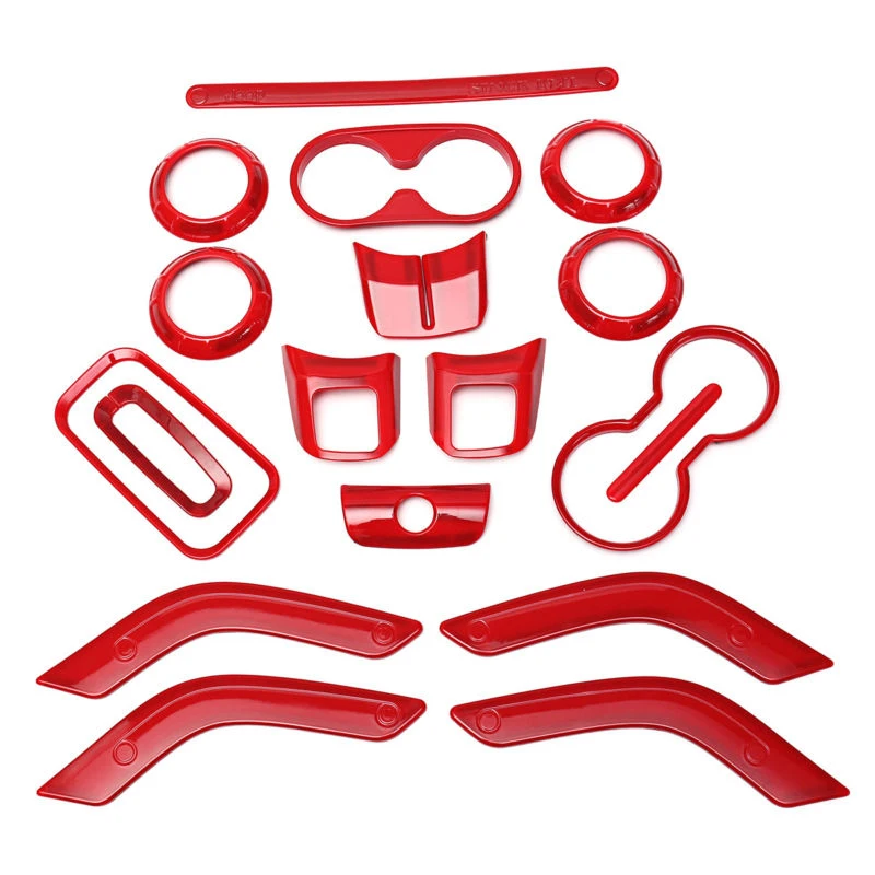 18x Red for Jeep Wrangler JK JKU 2011-2017 4 Door Interior Decoration Trim Kit Steering Wheel& Center Console Air Outlet Trim
18x Red for Jeep Wrangler JK JKU 2011-2017 4 Door Interior Decoration Trim Kit Steering Wheel& Center Console Air Outlet Trim