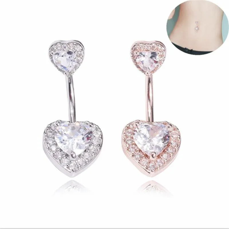 Surgical Steel Dangle Navel Rings CZ Crystal Women Navel Bars Fashion Double Heart Belly Button Ring Piercing Body Jewelry
Surgical Steel Dangle Navel Rings CZ Crystal Women Navel Bars Fashion Double Heart Belly Button Ring Piercing Body Jewelry