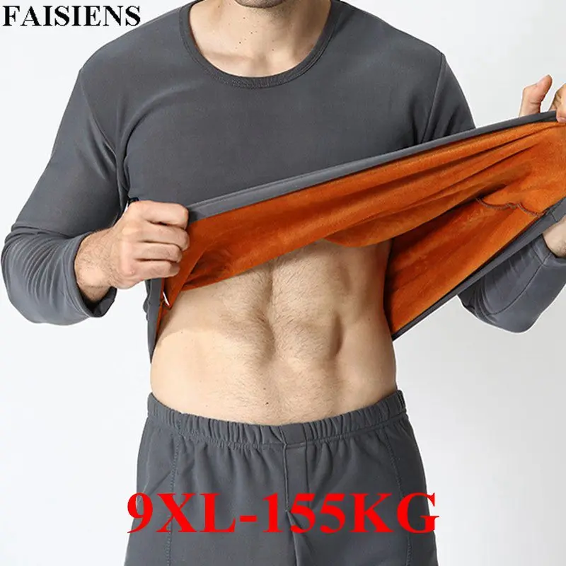 Fleece Thicken Winter Mens Thermal Underwear Tops Large Size 9XL O Neck Long Sleeve Cotton Navy Blue Gray Male Soft Underwear
Fleece Thicken Winter Mens Thermal Underwear Tops Large Size 9XL O Neck Long Sleeve Cotton Navy Blue Gray Male Soft Underwear