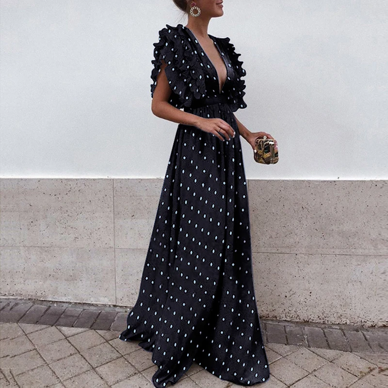 Ccibuy 2019 Long Dress Women Vintage Sexy Deep V Neck Elegant Ruffles Sleeve Party Dresses Maxi Dress Female Vestidos for Women
Ccibuy 2019 Long Dress Women Vintage Sexy Deep V Neck Elegant Ruffles Sleeve Party Dresses Maxi Dress Female Vestidos for Women