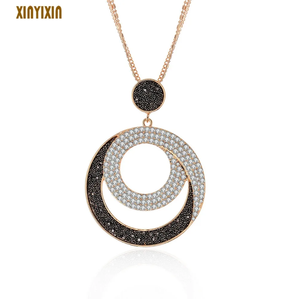 New Gold Geometric Round Pendant Necklace Black Crystal Necklace for Women Long Multilayer Chain Sweater Necklace Jewelry Gifts
New Gold Geometric Round Pendant Necklace Black Crystal Necklace for Women Long Multilayer Chain Sweater Necklace Jewelry Gifts