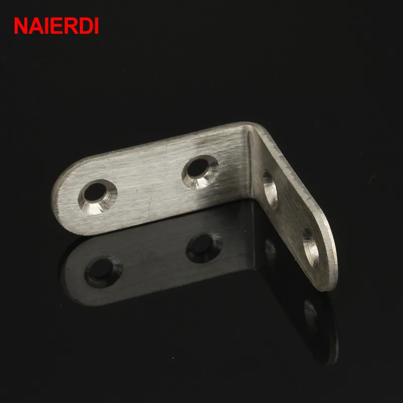 NAIERDI 2 шт. 45x45 мм Угловые скобы из нержавеющей стали стеклянные защитные крепежи