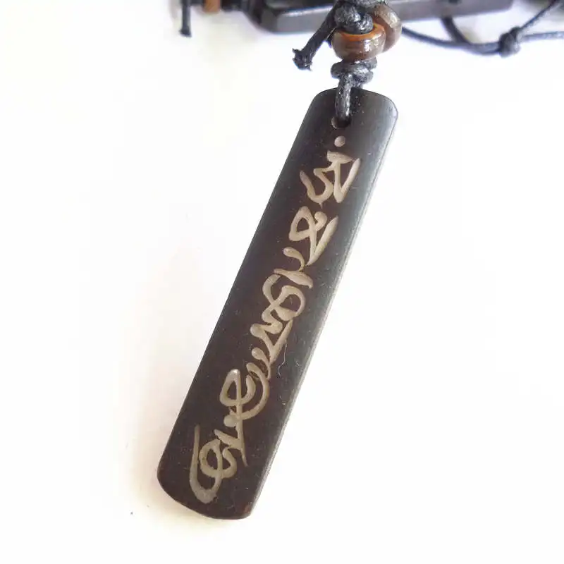 TNL353 Tibetan Yak Bone Carved Mantras Amulets Pendant Necklace OM MANI PADME HUM Black
TNL353 Tibetan Yak Bone Carved Mantras Amulets Pendant Necklace OM MANI PADME HUM Black