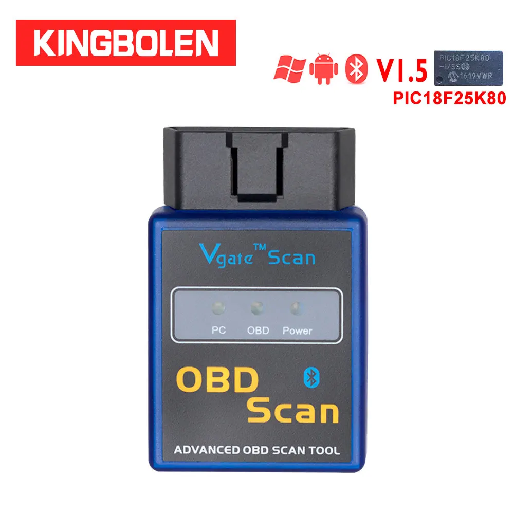 Vgate ELM327 V1.5 Bluetooth Scan On Android OBD2/OBDII Elm 327 v1.5 Diagnostic Tool&Code Reader Chip PIC18F25K80 Auto Code read
Vgate ELM327 V1.5 Bluetooth Scan On Android OBD2/OBDII Elm 327 v1.5 Diagnostic Tool&Code Reader Chip PIC18F25K80 Auto Code read