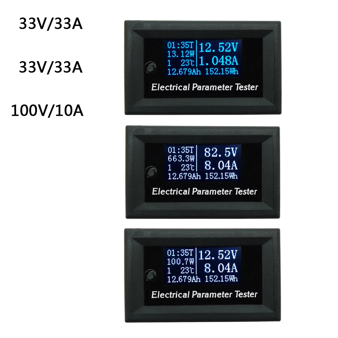 7in1 33/100V Voltage Current Electrical Meter Time Temperature Capacity Voltmeter Ammeter Multifunction Tester
7in1 33/100V Voltage Current Electrical Meter Time Temperature Capacity Voltmeter Ammeter Multifunction Tester