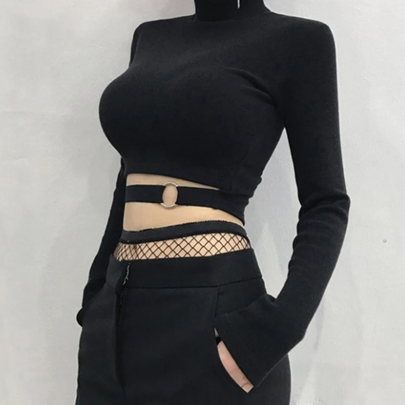 Women's Short T-Shirts Sexy Crop Top Long Sleeve Hollow Out Lady T-Shirt 2019 Spring Summer Female Shirt Street Style Clothing
Women's Short T-Shirts Sexy Crop Top Long Sleeve Hollow Out Lady T-Shirt 2019 Spring Summer Female Shirt Street Style Clothing