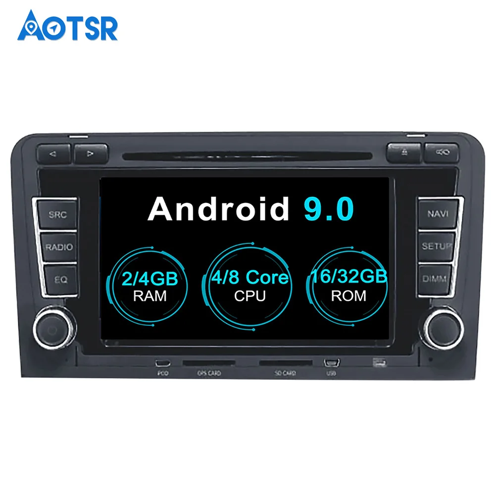 Aotsr Android 9.0 GPS navigation Car DVD Player For Audi A3 S3 2003-2012 multimedia 2 din radio recorder 4GB+32GB 2GB+16GB WiFi |