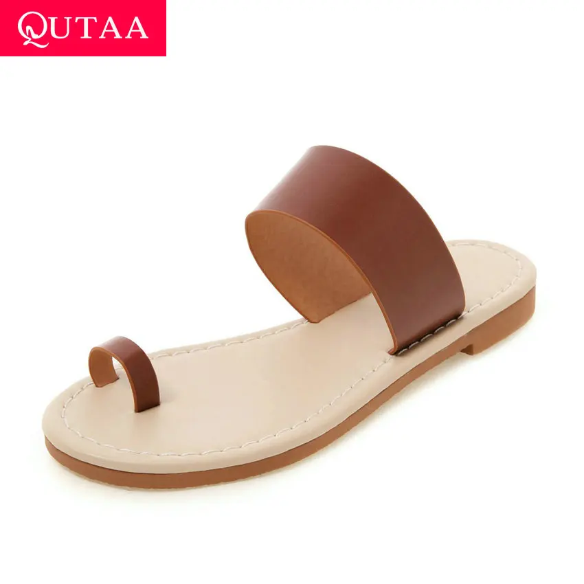 QUTAA 2019 Women Sandals Summer Leisure Cool Drag Open-toed PU Leather Concise Flat Heel Antiskid Beach Ladies Shoes Size 34-43
QUTAA 2019 Women Sandals Summer Leisure Cool Drag Open-toed PU Leather Concise Flat Heel Antiskid Beach Ladies Shoes Size 34-43