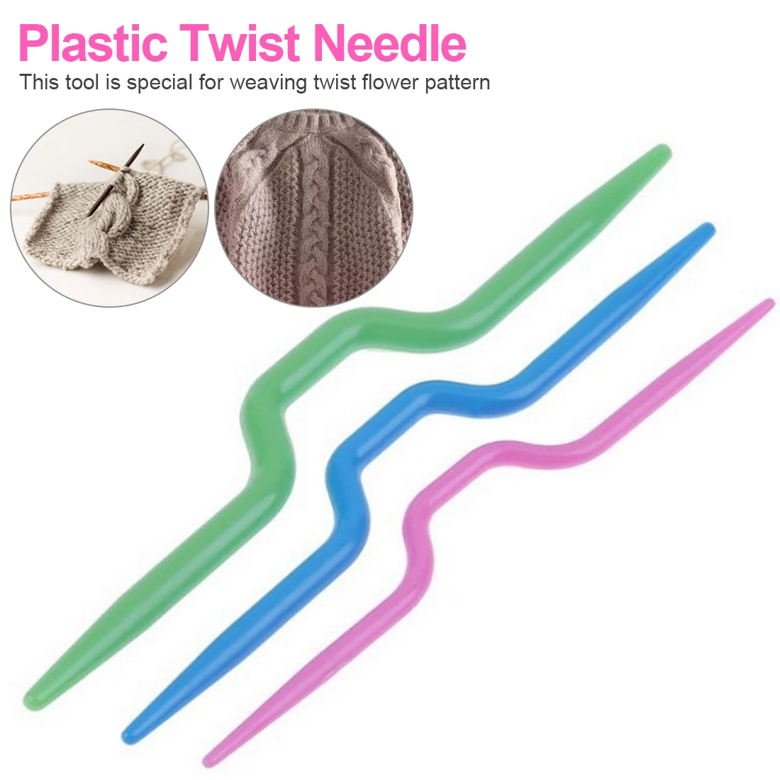 3pcs/set Plastic Twist Curved Needles Scarf Sweater Knitting DIY Handmade Sewing Needles Weaving Tool Sewing Accessories
3pcs/set Plastic Twist Curved Needles Scarf Sweater Knitting DIY Handmade Sewing Needles Weaving Tool Sewing Accessories