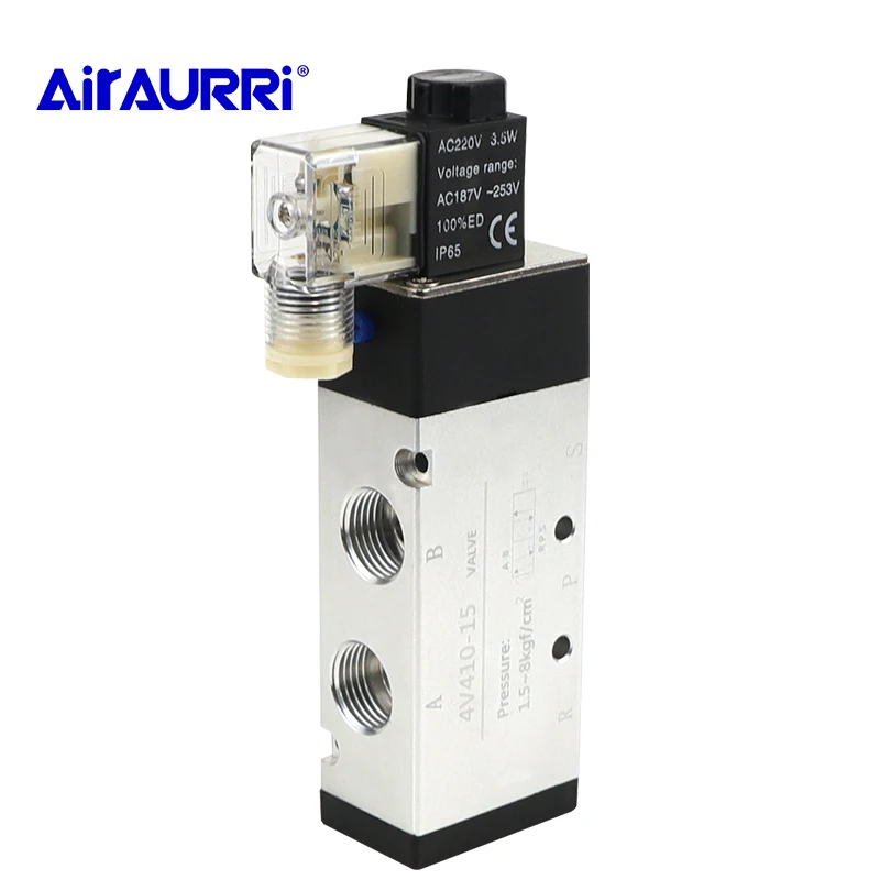 DC24V/DC12V/AC24V/AC36V/AC220V/AC380V with Fittings 5 port 2 position Solenoid Valve 4V410-15 good quality
DC24V/DC12V/AC24V/AC36V/AC220V/AC380V with Fittings 5 port 2 position Solenoid Valve 4V410-15 good quality