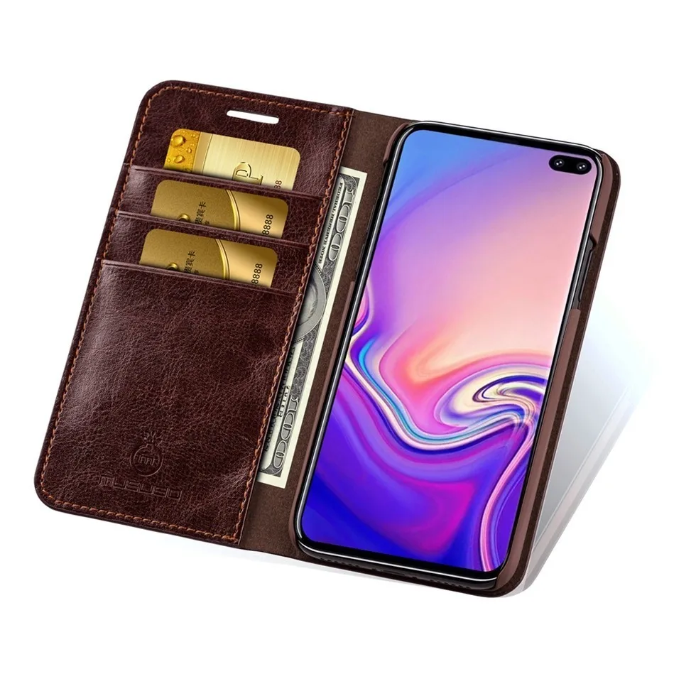 Musubo Business Luxury Case For S10e+ S8 Genuine Leather Flip Cases Cover for Samsung Galaxy Note 8 5 Wallet Bag S9 Plus S7 Edge 26