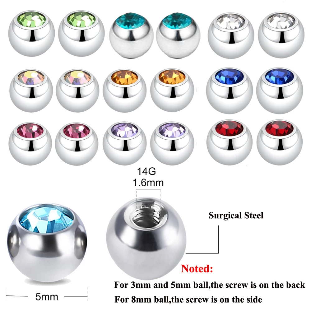 1PC Crystals Screw 14G 16G Tongue Labret Eyebrow Horseshoe Belly Rings Earrings Replacement Balls Piercing Body jewelry
1PC Crystals Screw 14G 16G Tongue Labret Eyebrow Horseshoe Belly Rings Earrings Replacement Balls Piercing Body jewelry
