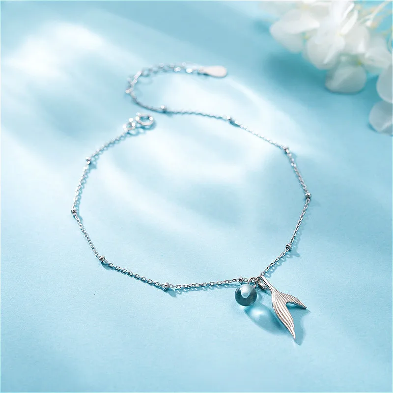 Fengxiaoling Real 925 Sterling Silver Cute Mermaid Tail Bubble Anklet For Women Cute/romantic Style Authentic Silver Anklet
Fengxiaoling Real 925 Sterling Silver Cute Mermaid Tail Bubble Anklet For Women Cute/romantic Style Authentic Silver Anklet