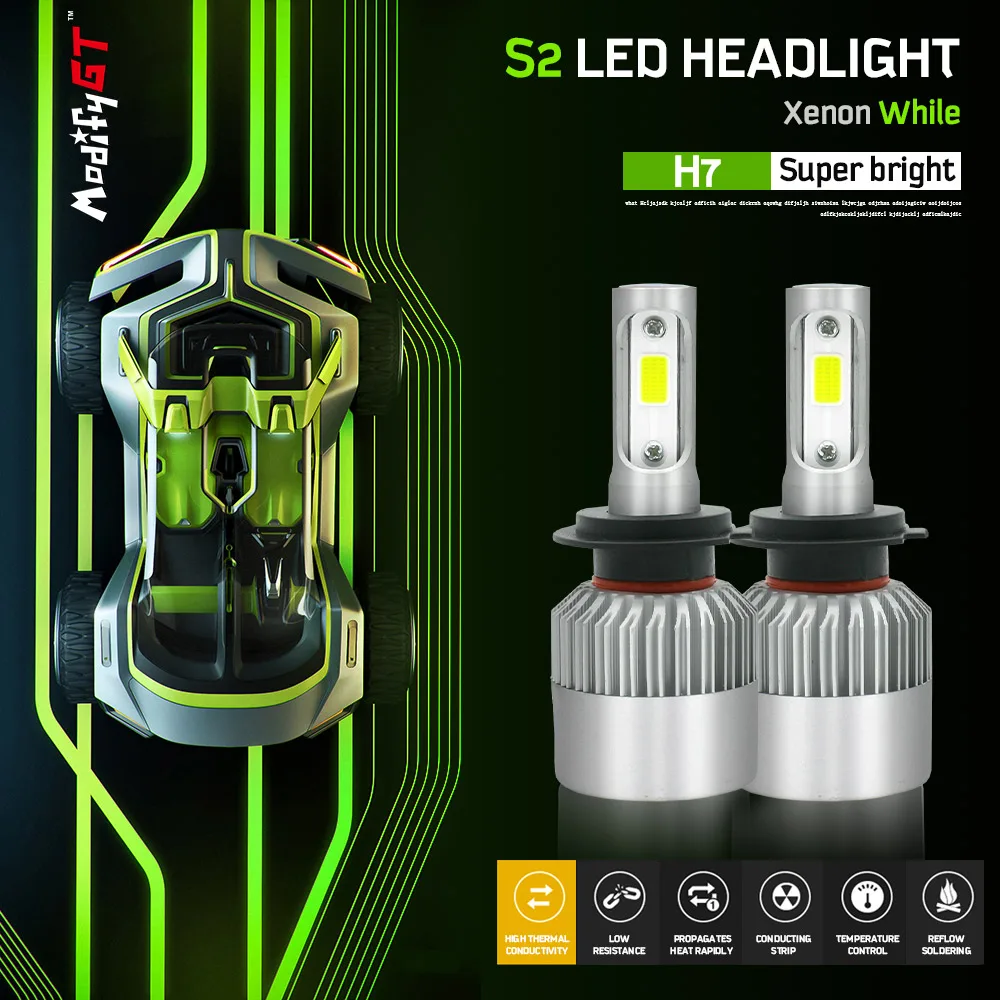 Modifygt S2 H7 Led H4 led H11 H1 9005 9006 Car LED Headlight 12v 72W 8000LM 6000K Bulbs Auto Headlamp Led light car accessories
Modifygt S2 H7 Led H4 led H11 H1 9005 9006 Car LED Headlight 12v 72W 8000LM 6000K Bulbs Auto Headlamp Led light car accessories