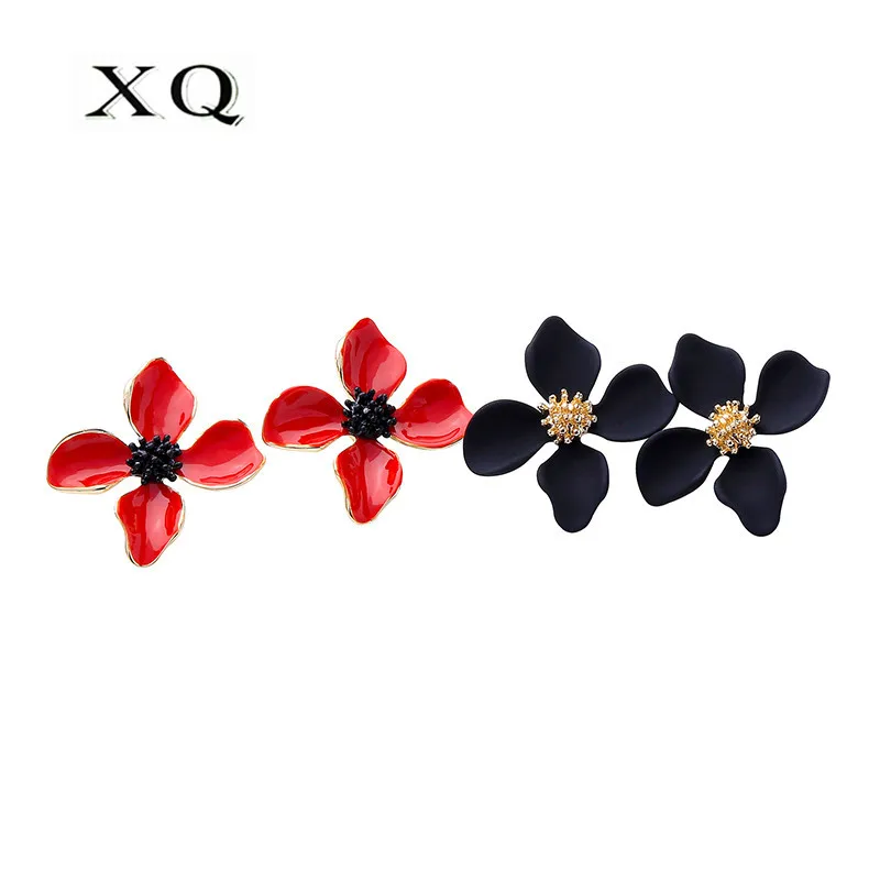 XQ fashion new ladies Flower Stud Earrings Red Black Enamel Accessories Wholesale Woman zinc alloy metal gold jewelry
XQ fashion new ladies Flower Stud Earrings Red Black Enamel Accessories Wholesale Woman zinc alloy metal gold jewelry