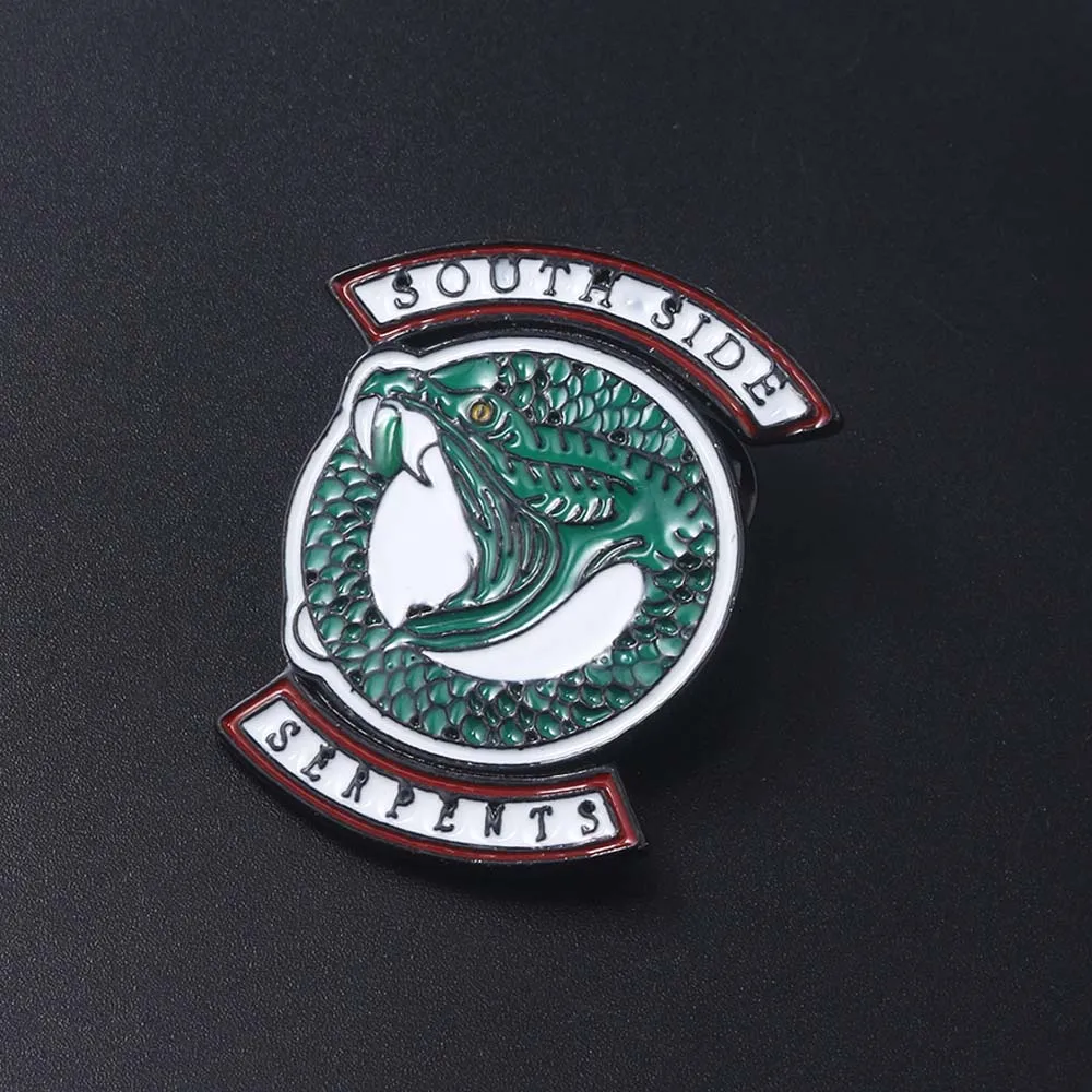SG TV Series Riverdale South Side Serpants Snake Enamel Brooches Avengers Thor Superman Deadpool Thanos Pins Men Coat Jewelry
SG TV Series Riverdale South Side Serpants Snake Enamel Brooches Avengers Thor Superman Deadpool Thanos Pins Men Coat Jewelry