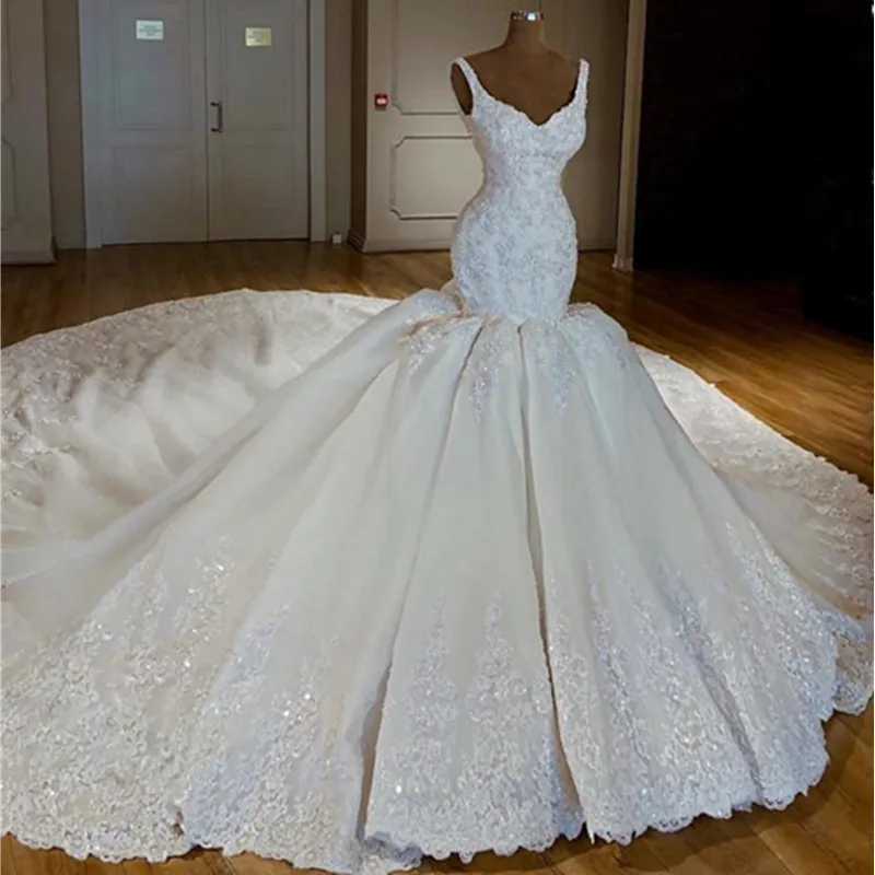 Luxury Lace Mermaid Wedding Dress Sweetheart White Wedding Gowns Court Train Plus Size Bride Dresses Vestido De Novia
Luxury Lace Mermaid Wedding Dress Sweetheart White Wedding Gowns Court Train Plus Size Bride Dresses Vestido De Novia