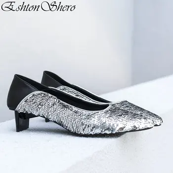 EshtonShero Summer Women's Shoes Woman Pumps Sequins+PU Low Heels Pointed Toe Bling Fashion Ladies Wedding Shoes Size 3-8
EshtonShero Summer Women's Shoes Woman Pumps Sequins+PU Low Heels Pointed Toe Bling Fashion Ladies Wedding Shoes Size 3-8