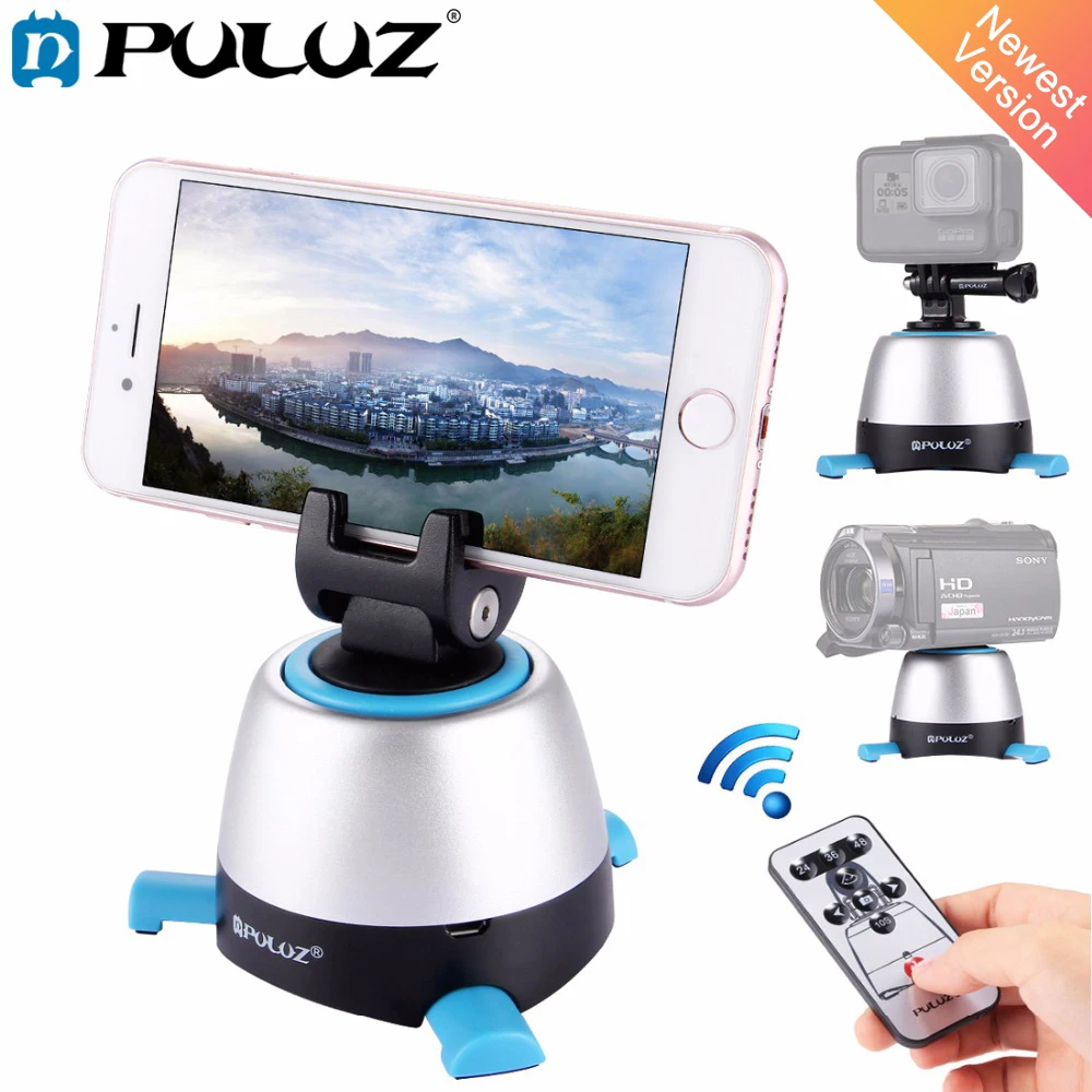 

PULUZ Electronic Time Lapse 360 Degree Rotation Panoramic Tripod Head with Remote Controller Rotating Pan Head for GoPro DSLR