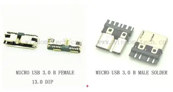 10PCS Micro USB 3.0 Female & Male Connector SSocket PCB Soldering USB 3.0 jack 10Pin High Speed Data Transfer DIP 13.0mm Curved 
10PCS Micro USB 3.0 Female & Male Connector SSocket PCB Soldering USB 3.0 jack 10Pin High Speed Data Transfer DIP 13.0mm Curved