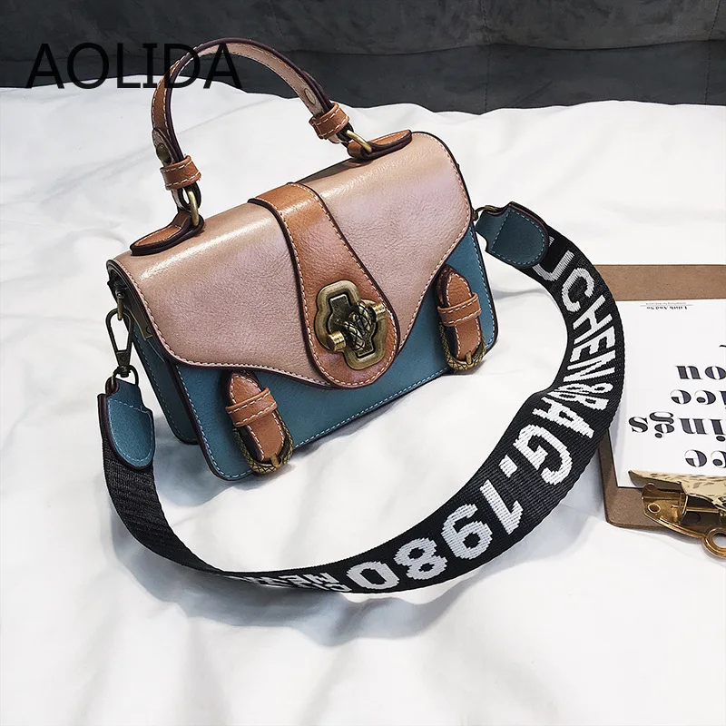 Vintage Metal Contrast Color Women Handbags Fashion Letter Print Wide Shoulder Belt Small Crossbody Messenger Bag Mini Flap Bag
Vintage Metal Contrast Color Women Handbags Fashion Letter Print Wide Shoulder Belt Small Crossbody Messenger Bag Mini Flap Bag
