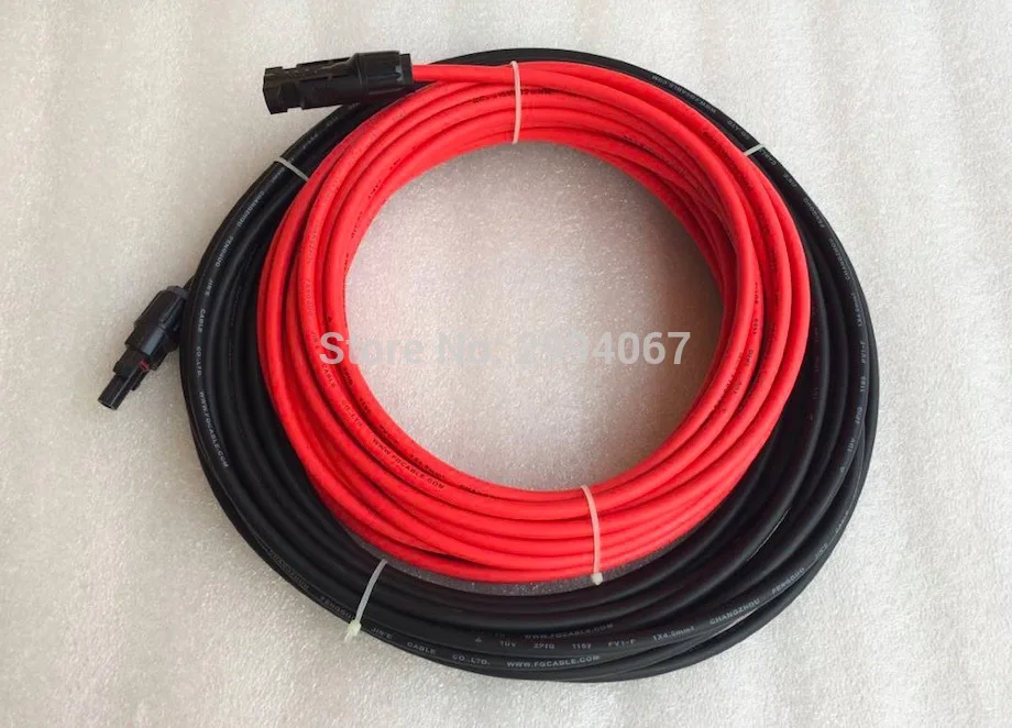 20Meters/Lot (Black 10M+Red 10M) Solar Panel Extension PV Cable with MC4 Connector Solar Cable 10AWG/12AWG/14AWG
20Meters/Lot (Black 10M+Red 10M) Solar Panel Extension PV Cable with MC4 Connector Solar Cable 10AWG/12AWG/14AWG