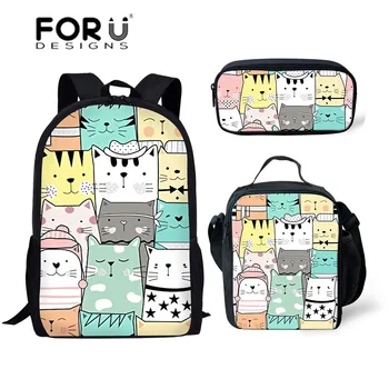 FORUDESIGNS 3pcs/set School Backpack for Kids Cute Cartoon Cats Printing School Bags Students Primary Bookbag Children Schoolbag
FORUDESIGNS 3pcs/set School Backpack for Kids Cute Cartoon Cats Printing School Bags Students Primary Bookbag Children Schoolbag