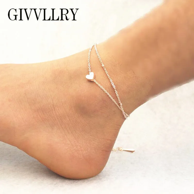 GIVVLLRY Elegant 2 Layered Ankle Bracelets Jewelry Minimalist Gold Color Barefoot Sandals Chain Heart Charm Anklets for Women
GIVVLLRY Elegant 2 Layered Ankle Bracelets Jewelry Minimalist Gold Color Barefoot Sandals Chain Heart Charm Anklets for Women