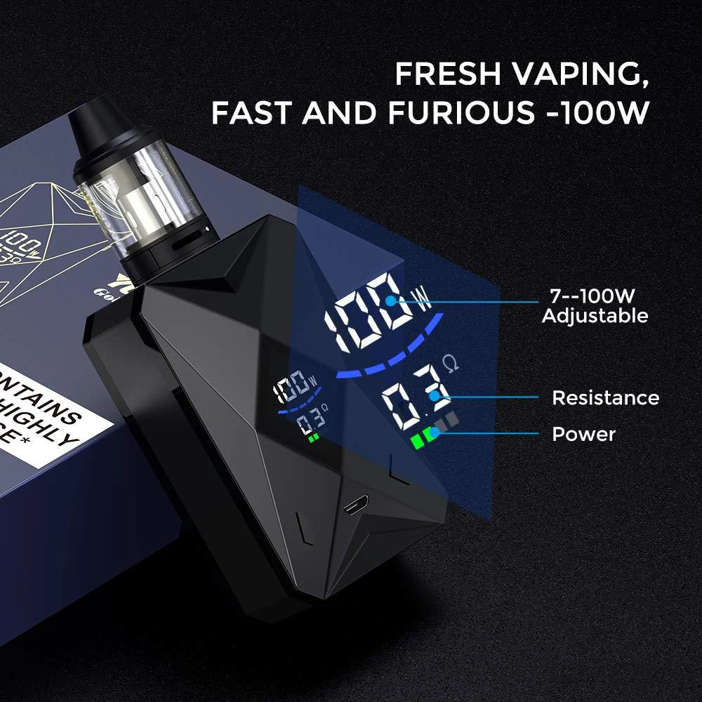 M6 100W box mod huge vapor kit 2000mah buid in battery with 2.0ml Atomizer vaporizer vape pen Electronic Cigarette kits