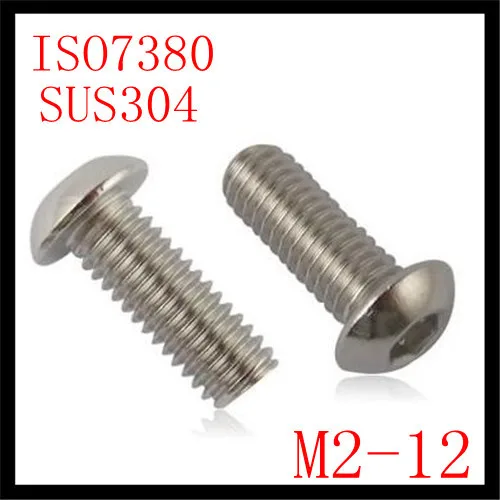 200pcs/lot Stainless Steel 304 ISO7380 M2*12 Pan Head Hex (hexagon)Socket Machine Screw
200pcs/lot Stainless Steel 304 ISO7380 M2*12 Pan Head Hex (hexagon)Socket Machine Screw