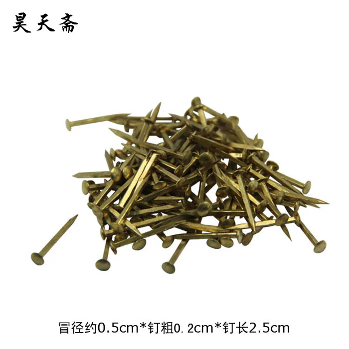 

[Haotian vegetarian] antique Chinese accessories for nails copper nails 2.5cm long spikes small square nails HTL-010