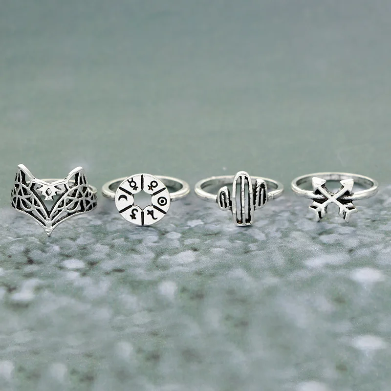 Tocona античные кольца для женщин 12 шт./компл. богемные серебряного цвета со стрелой
