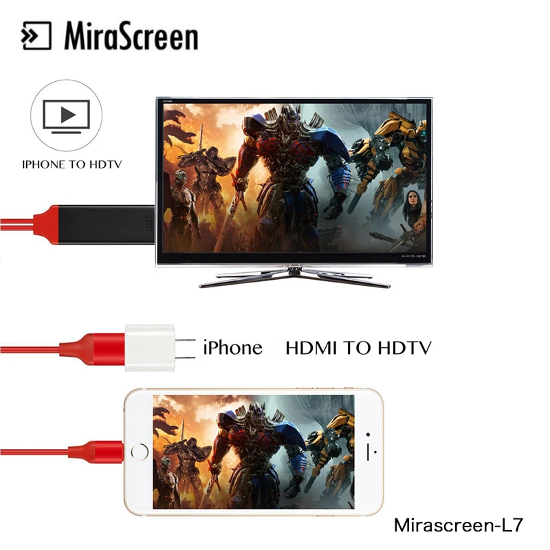 

L7 TV Stick to HDMI Cable HDTV Digital AV Adapter USB HDMI 1080P Smart Converter Cable for Apple tv iPhoneX 8 7 6S Series
