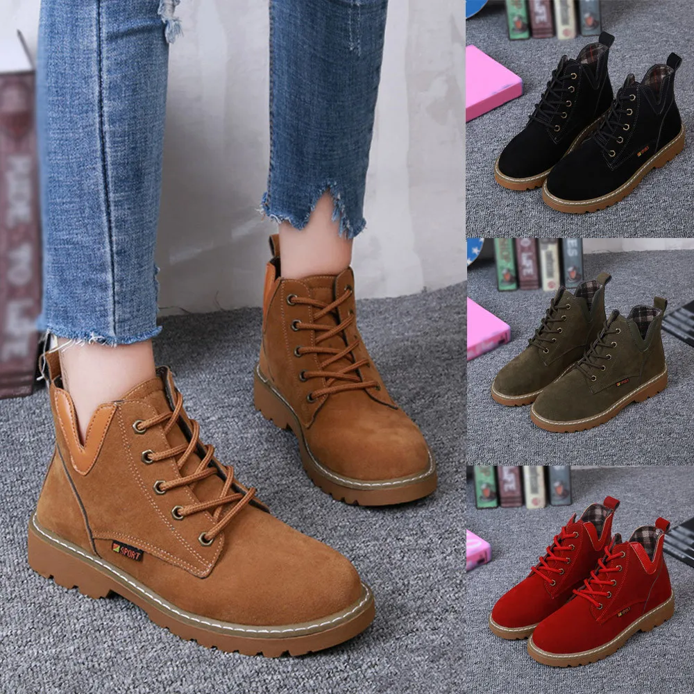 Autumn Winter Boots For Women Women Round Toe Suede Shoes Flat Booties Lace Up Martin Boots Leisure Shoes #Pop
Autumn Winter Boots For Women Women Round Toe Suede Shoes Flat Booties Lace Up Martin Boots Leisure Shoes #Pop