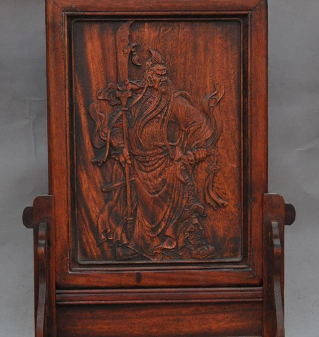 22" old china huanghuali wood pure Hand carving guangong Generals statue Screens
22" old china huanghuali wood pure Hand carving guangong Generals statue Screens