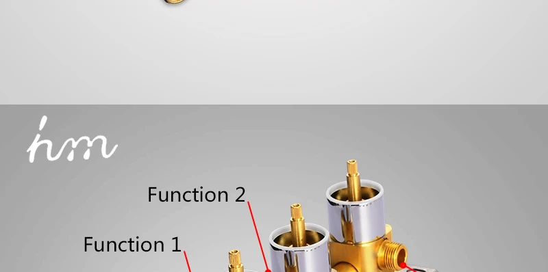 hm Faucets Accessories Contemporary Brass Chrome Thermostatic Shower Valve 3 Way Bathtub faucet Diverter Thermostat Mixer (12)