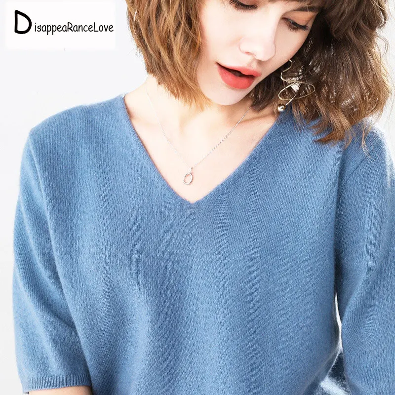 Sexy V Neck Knitted Sweater Women Black Pullovers Loose Knitwear Autumn Winter 2019 Blue Jumper Pull Femme Solid Color
Sexy V Neck Knitted Sweater Women Black Pullovers Loose Knitwear Autumn Winter 2019 Blue Jumper Pull Femme Solid Color