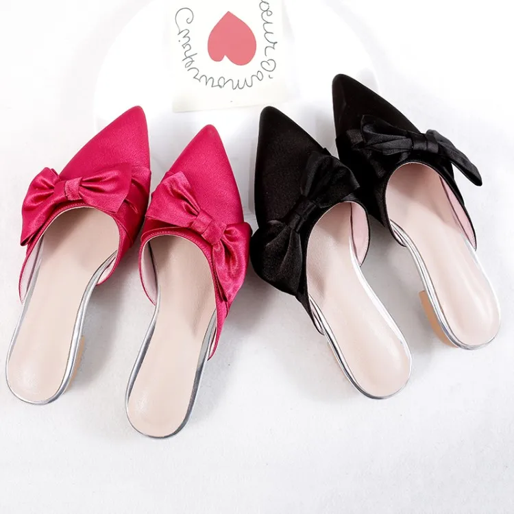 MLJUESE 2019 women slippers Cloth summer pointed toe bow-tied black color beaches sandals party wedding dress size 33-43
MLJUESE 2019 women slippers Cloth summer pointed toe bow-tied black color beaches sandals party wedding dress size 33-43