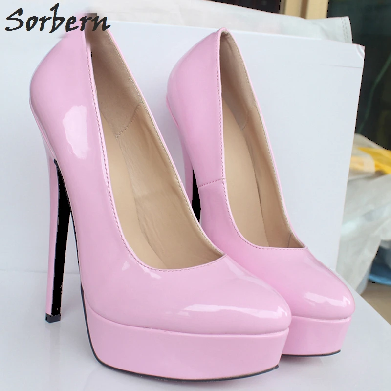 Sorbern Plus Size Women Pumps Ladies Party Boots Spike Heels Slip On Custom Made Color Ankle Pumps New Arrive Sexy Party Shoes