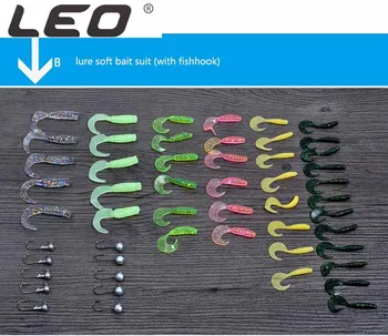 LEO 52pcs/lot 40mm Soft Worm Fishing Lures Baits Kit Multi-color 25mm Lead Hooks Set Assorted Tackle 2 Kinds Optional
LEO 52pcs/lot 40mm Soft Worm Fishing Lures Baits Kit Multi-color 25mm Lead Hooks Set Assorted Tackle 2 Kinds Optional
