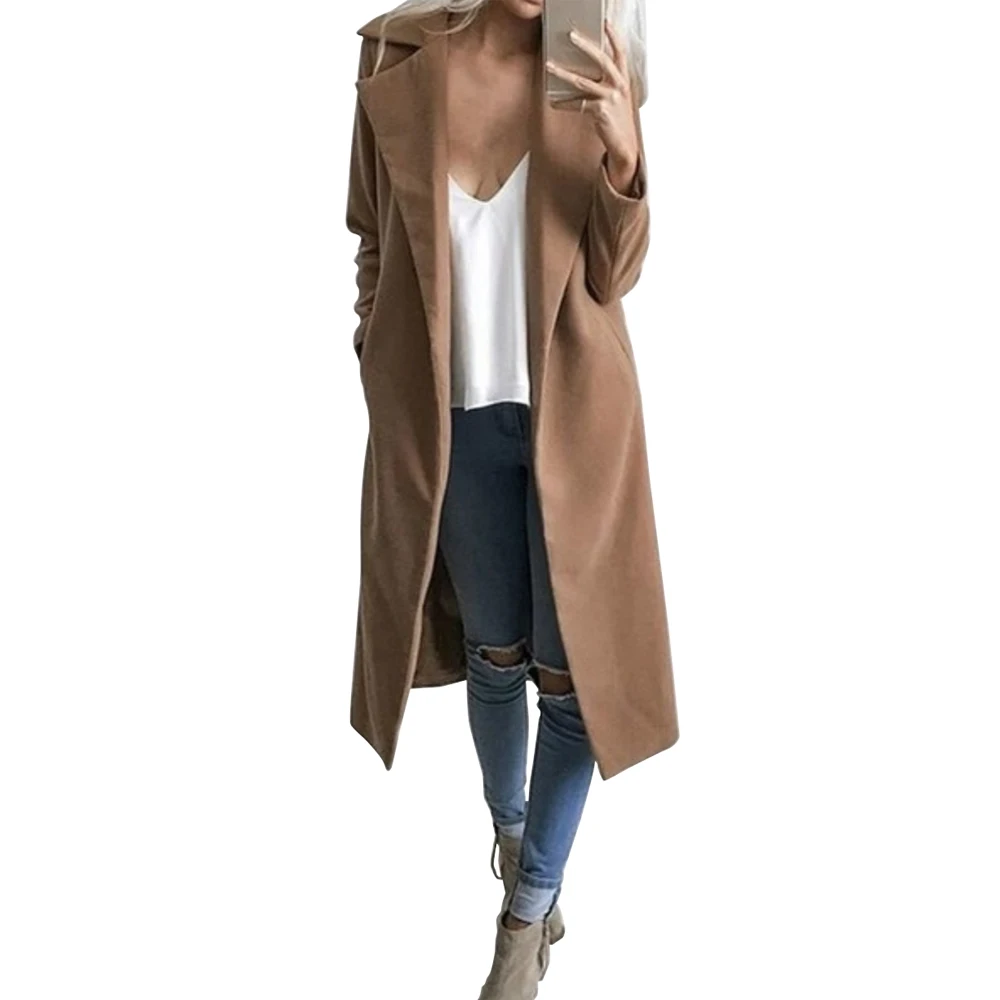 2018 Autumn Winter Women Woolen Coat New Fashion Lapel collar Mid-long Blend Jacket Solid color Loose Big yards Coat
2018 Autumn Winter Women Woolen Coat New Fashion Lapel collar Mid-long Blend Jacket Solid color Loose Big yards Coat