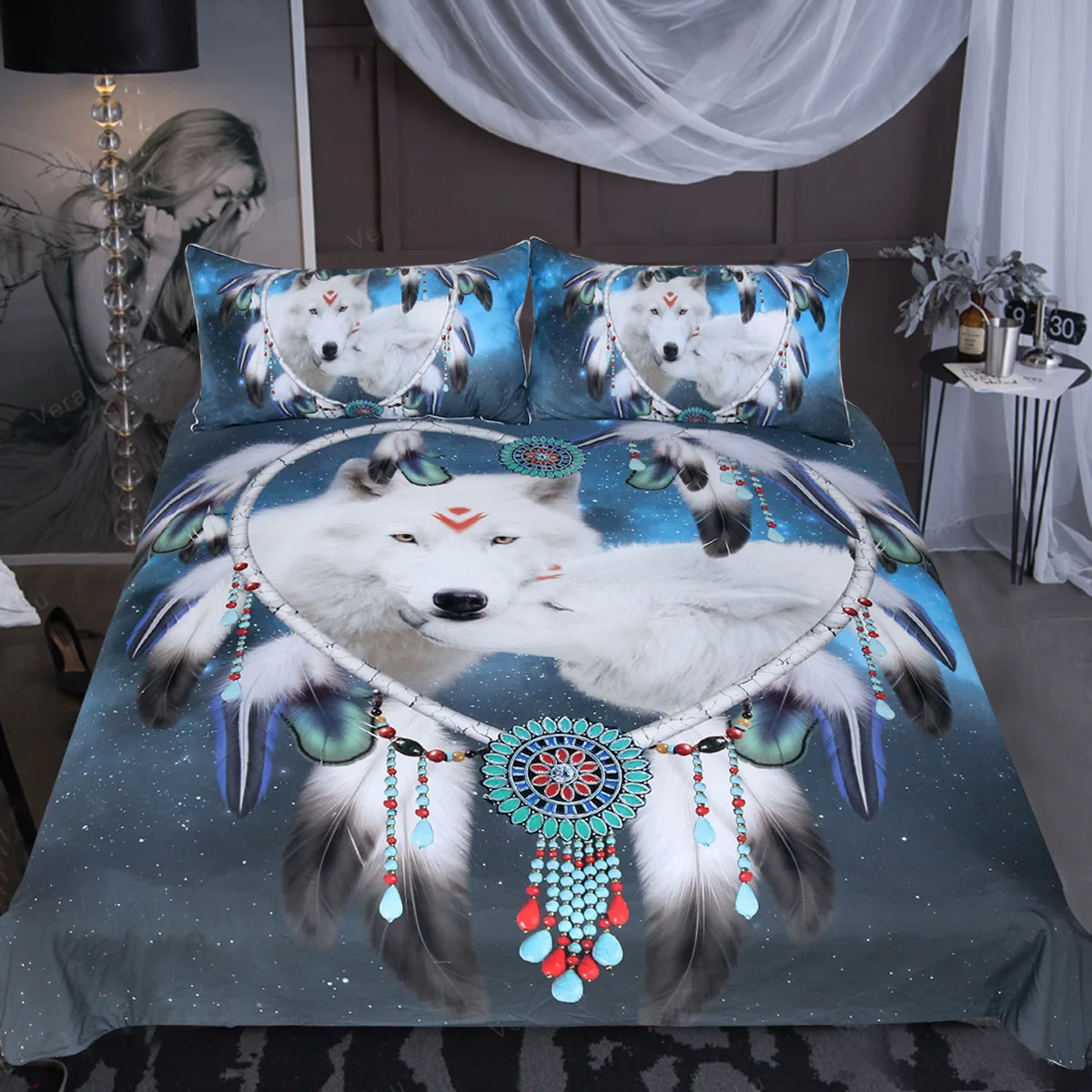 White Wolf Couple Bedding Set 3d Comforter Bedding Sets Queen King Size Blue Black Duvet Cover 3-Piece Bedclothes Home Textiles
White Wolf Couple Bedding Set 3d Comforter Bedding Sets Queen King Size Blue Black Duvet Cover 3-Piece Bedclothes Home Textiles