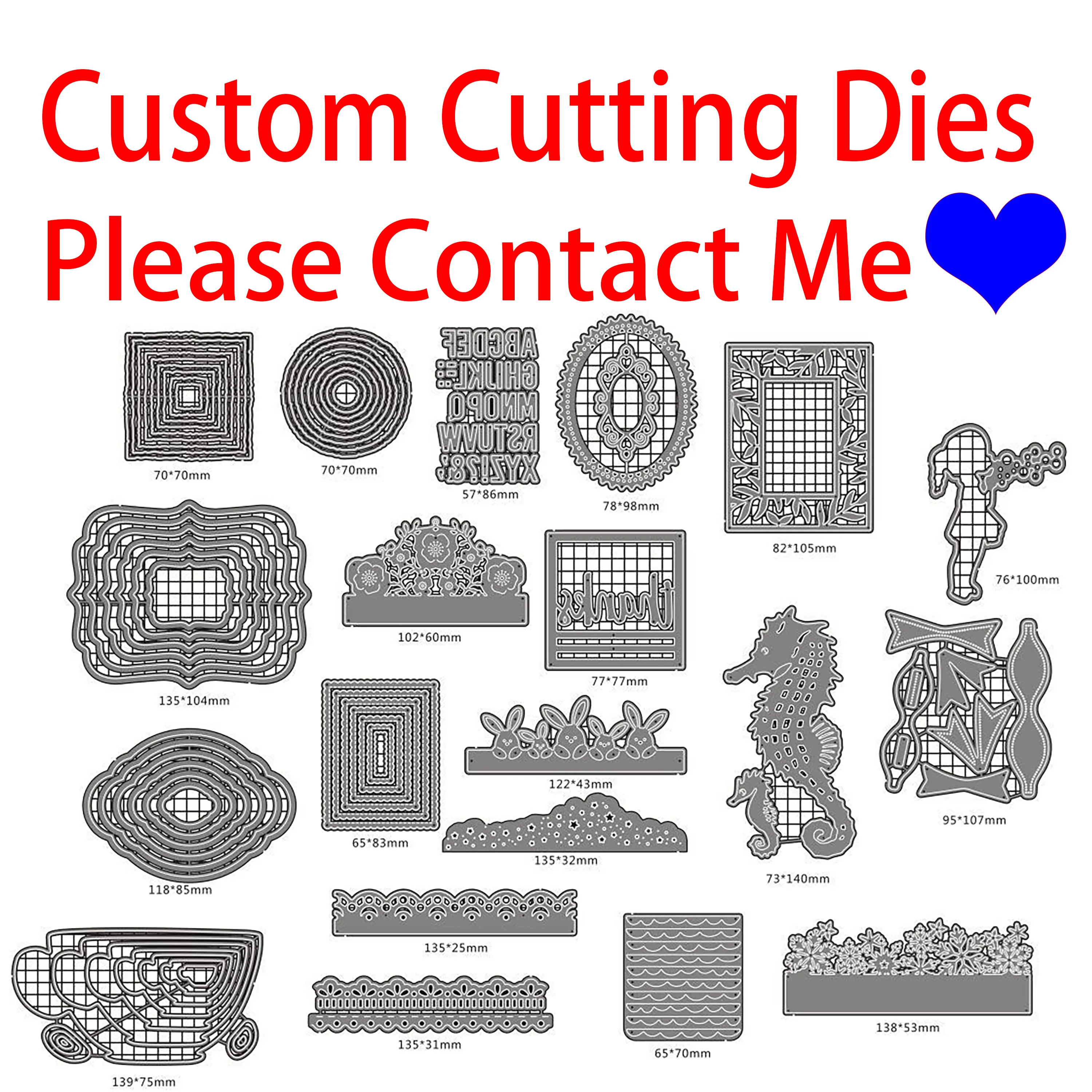 Custom Various Styles Metal Cutting Dies Girl Tree Background & Flower & Animal Stencils Embossing DIY Card Free Design
Custom Various Styles Metal Cutting Dies Girl Tree Background & Flower & Animal Stencils Embossing DIY Card Free Design