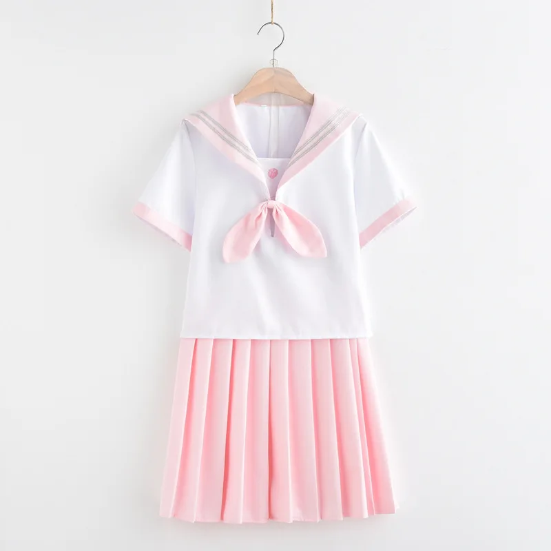 Small Fresh Japanese School Uniform Summer Embroidery Light Pink Skirt short-sleeved+Top Suit Female Students Uniforms C65158AD
Small Fresh Japanese School Uniform Summer Embroidery Light Pink Skirt short-sleeved+Top Suit Female Students Uniforms C65158AD